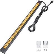 btu rack mount power outlet surge protector power strip 24 outlet heavy duty multi plug outlet aluminum socket with smart circuit breaker and 15 ft long cord (yellow) logo