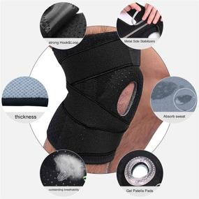 img 1 attached to FunCee Adjustable Knee Brace with Metal Side Stabilizers, Gel Patella Pads, and Adjustable Compression Wrap for Men and Women - Ideal for ACL, Patellar Tendon, Arthritis, Meniscus Tear - Perfect for Gym, Running, and Hiking Activities