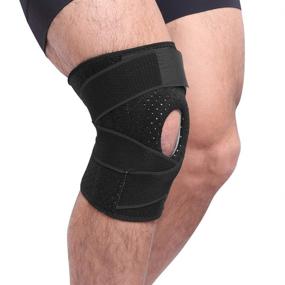 img 4 attached to FunCee Adjustable Knee Brace with Metal Side Stabilizers, Gel Patella Pads, and Adjustable Compression Wrap for Men and Women - Ideal for ACL, Patellar Tendon, Arthritis, Meniscus Tear - Perfect for Gym, Running, and Hiking Activities