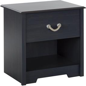 img 3 attached to 🌙 Stylish and Functional South Shore Aviron 1-Drawer Nightstand in Blueberry with Rope Handle: A Perfect Addition to Your Bedroom Decor