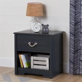 img 2 attached to 🌙 Stylish and Functional South Shore Aviron 1-Drawer Nightstand in Blueberry with Rope Handle: A Perfect Addition to Your Bedroom Decor