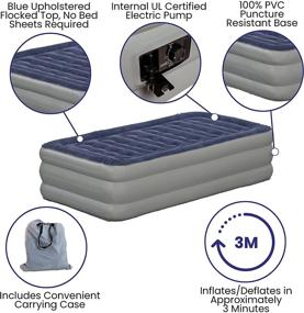 img 1 attached to 🛏️ 18-Inch Air Mattress with ETL Certified Internal Electric Pump and Carrying Case - Twin by Flash Furniture