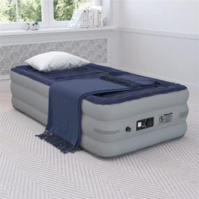 img 4 attached to 🛏️ 18-Inch Air Mattress with ETL Certified Internal Electric Pump and Carrying Case - Twin by Flash Furniture