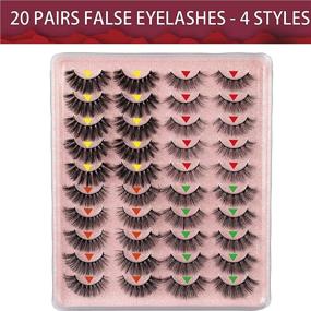 img 3 attached to 👁️ Cuckoo 20 Pairs False Eyelashes 3D Faux Mink Lashes | Natural Wispy Look | Fluffy Volume & Long Thick Lashes | Pack of 4 Styles Mixed | Includes 2pc Eyelash Glue & Applicator Tool