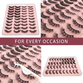 img 1 attached to 👁️ Cuckoo 20 Pairs False Eyelashes 3D Faux Mink Lashes | Natural Wispy Look | Fluffy Volume & Long Thick Lashes | Pack of 4 Styles Mixed | Includes 2pc Eyelash Glue & Applicator Tool