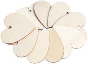 img 2 attached to 🎄 60 Pieces Heart Wood Slices - Love Heart Tags - Hanging Unfinished Predrilled Wooden Heart Cutouts - Wooden Pendant Ornaments with Hemp Rope - Party Home Decoration, Christmas, Valentine's Day