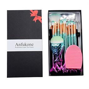 img 3 attached to 🧜 Enhance Your Makeup Game with Anfukone Mermaid Makeup Brush Set - 10PCS