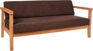 surefit home décor sf36200 soft suede futon sofa cover - relaxed woven fit, machine washable, polyester - chocolate brown logo