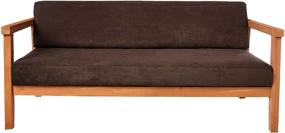 img 3 attached to SureFit Home Décor SF36200 Soft Suede Futon Sofa Cover - Relaxed Woven Fit, Machine Washable, Polyester - Chocolate Brown