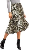 🐆 wdirara leopard print ruffle trim a line midi skirt - stylish casual wear for women logo