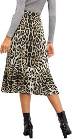 img 3 attached to 🐆 WDIRARA Leopard Print Ruffle Trim A Line Midi Skirt - Stylish Casual Wear for Women