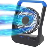 🔋 portable battery operated fan, long-lasting camping fan, d-cell battery powered desk fan with timer, 3 speeds, quiet operation, 180° rotation, ideal for office, bedroom, outdoor use - 5'' blue logo