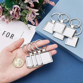 img 2 attached to PH PandaHall 10Pcs Sublimation Blanks Keychains Metal Round Key Rings Metal Heat Transfer Keychain Blank Board Key Rings For DIY Crafts Supplies