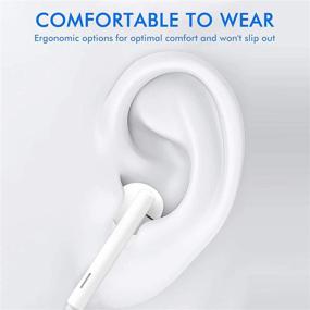 img 2 attached to 🎧 High Definition 3.5mm Jack Wired Earphones for iPhone/iPod/Samsung/Android - 2 Pack with Microphone, Noise Isolating & Compatible with MP3/MP4