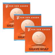 🪒 van der hagen unscented shave soap-3 pack: luxurious 3.5oz lather for smooth shaving logo