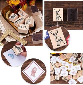 img 1 attached to Dizdkizd 20pcs Original Animals Wooden Rubber Stamp Set - Decorative Mounted Rubber Stamps with Natural Design Wooden Seal for DIY Craft, Scrapbooking, Calendars, Planner, Letter, Greeting Card