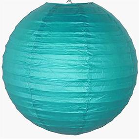 img 1 attached to 🎉 Teal Bridal Shower Decorations: White Teal Grey Tissue Pom Pom Lanterns for Teal Themed Party, Wedding, Blue Baby Shower, Sweet 16 Birthday, Mermaid Party Supplies