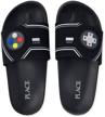 childrens place slides black youth boys' shoes and sandals logo