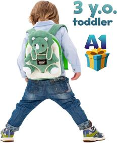 img 1 attached to 🦖 Playful Green Dinosaur Backpack for Kids - Fun and Functional Toy Organizer