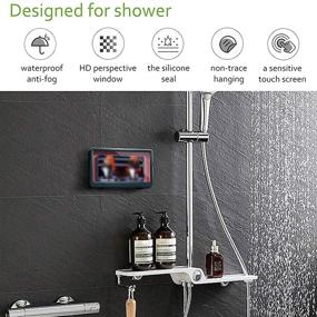 img 2 attached to Wmbzxh Elegant White Waterproof Wall Mount Shower Phone Holder with HD Anti-Fog Mirror TV Case