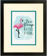 🦩 dimensions be a flamingo counted cross stitch kit - 5" x 7" - perfect for creative crafters! logo