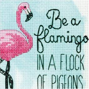 img 3 attached to 🦩 Dimensions Be A Flamingo Counted Cross Stitch Kit - 5" x 7" - Perfect for Creative Crafters!