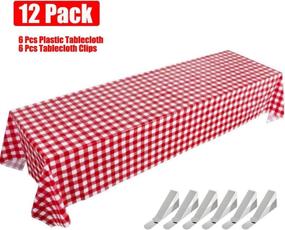 img 1 attached to 🎉 Disposable Checkered Tablecloth for Birthday Party - A Convenient and Stylish Solution!