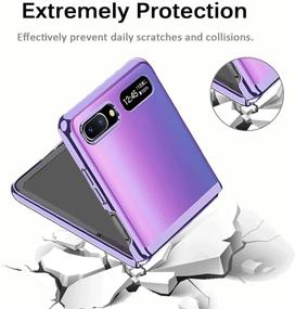 img 1 attached to Miimall Ultra-Thin Purple Case for Samsung Galaxy Z Flip 5G 2020 - Heat Dissipation, Anti-Scratch, Anti-Shock, 180 Degree Folding