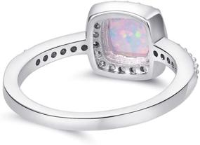 img 2 attached to 💍 Sparkling Elegance: Jude Jewelers Princess Cut Created Fire Opal Engagement Ring