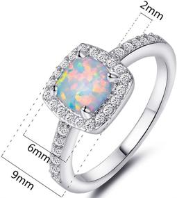 img 3 attached to 💍 Sparkling Elegance: Jude Jewelers Princess Cut Created Fire Opal Engagement Ring