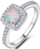 💍 sparkling elegance: jude jewelers princess cut created fire opal engagement ring logo