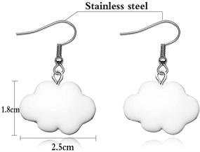 img 2 attached to ☁️ Charming Handmade Cloud Dangle Earrings: Beautiful Weather Jewelry for Women and Girls