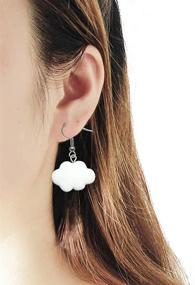 img 3 attached to ☁️ Charming Handmade Cloud Dangle Earrings: Beautiful Weather Jewelry for Women and Girls