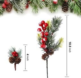 img 3 attached to 🎄 FEBSNOW Artificial Pine Picks Berries for Festive Christmas Wreaths & DIY Crafts