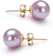 aaaa 5-10mm lavender freshwater cultured pearls stud earrings – 14k white gold posts by orien jewelry logo