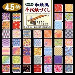 img 4 attached to 📦 TOYO Japanese Chiyogami Paper 45 Assorted Patterns 3x3 inches - 180 Sheets in a Convenient Plastic Box