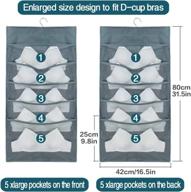 👙 closet hanging organizer for plus-size bras with dual-sided enlarged mesh pockets - underwear storage (gray) logo