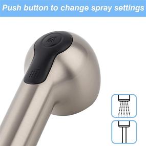 img 2 attached to Brushed Nickel Kitchen Sink Sprayer Pull Out Spray Head for G1/2 or 13/16inch Thread – 2-Function Stream and Aerated Flow