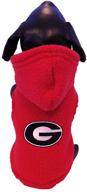 ncaa georgia bulldogs polar fleece hooded dog jacket: stylish and cozy pet apparel логотип