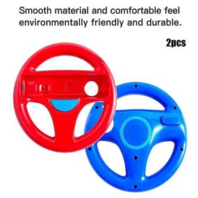 img 3 attached to Enhanced SEO: DOYO Red and Blue Wheel Steering Stand for Wii Controller, Perfect for Mario Kart Racing Game
