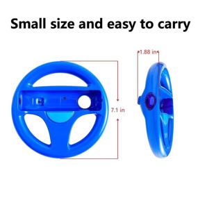 img 1 attached to Enhanced SEO: DOYO Red and Blue Wheel Steering Stand for Wii Controller, Perfect for Mario Kart Racing Game