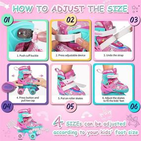 img 1 attached to Wheelkids Pink Unicorn Roller Skates for Toddler Baby Girls, Adjustable Rollerskates Ages 1-12, Beginners 4 Sizes with Light-Up Wheels