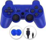 🎮 wireless ps-3 controller with double vibration gamepad - compatible with playstation 3 - includes charging cable logo