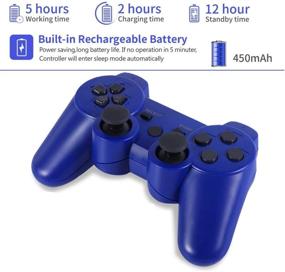 img 1 attached to 🎮 Wireless PS-3 Controller with Double Vibration Gamepad - Compatible with PlayStation 3 - Includes Charging Cable