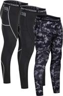 🩲 milin naco men's compression pants: ultimate performance & comfort for running, yoga & sports with convenient pocket logo