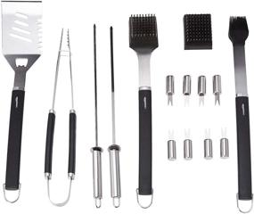 img 3 attached to 🔥 Enhance Your Grilling Experience with Amazon Basics Grilling Tool Set - 15piece