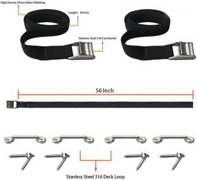 img 3 attached to ⚡️ Battery Tie Down Strap Kit with Stainless Steel 316 Buckle - 56" Pack (2 Units), Complete with 4 Eye Strap Mounts & 8 SS Screws - Ideal for Pool and Spa Use