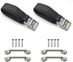 img 4 attached to ⚡️ Battery Tie Down Strap Kit with Stainless Steel 316 Buckle - 56" Pack (2 Units), Complete with 4 Eye Strap Mounts & 8 SS Screws - Ideal for Pool and Spa Use