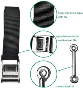 img 2 attached to ⚡️ Battery Tie Down Strap Kit with Stainless Steel 316 Buckle - 56" Pack (2 Units), Complete with 4 Eye Strap Mounts & 8 SS Screws - Ideal for Pool and Spa Use