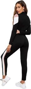 img 3 attached to 👚 SweatyRocks Women's 2-Piece Crop Sweatshirt and Long Pants Tracksuit Set - Stylish Sportswear